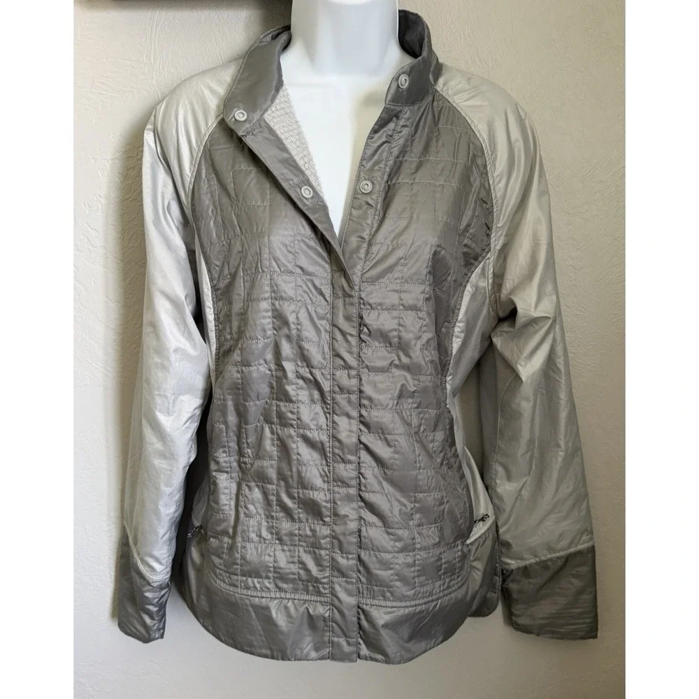 Marmot Macchia Jacket Womens Size Large Gray Polartec Strom Thermal Insulated